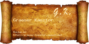 Graeser Kasztor névjegykártya
